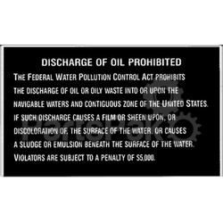 Bernard Engraving P204; Discharge Of Oil Prohibited; LNS-22-P204