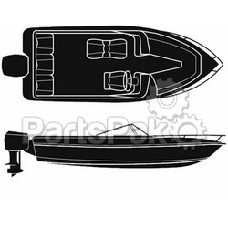 Attwood 10161; Polyester Boat Cover, V-Hull Outboard, 19 ft-93I