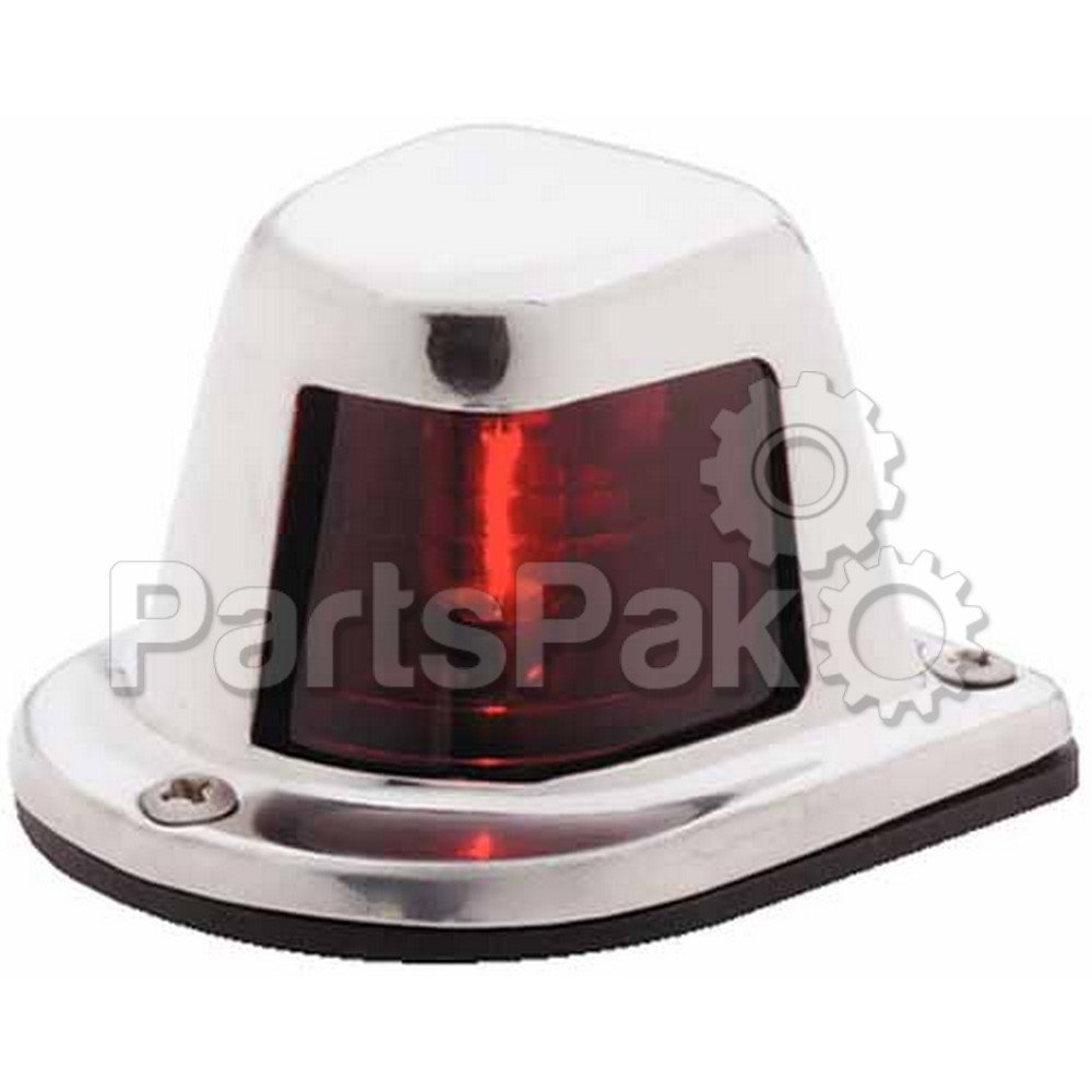 Attwood 66319R7; Side Light Horizontal Stainless Steel Red