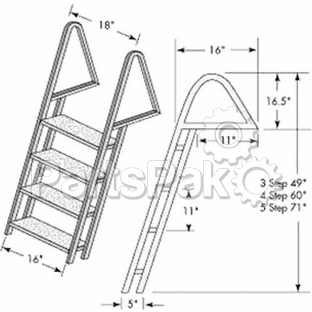 Tie Down Engineering 28273; Dock Ladder Galvanized 3 Step