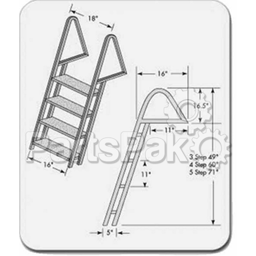 Tie Down Engineering 28274; Dock Ladder Galvanized 4 Step