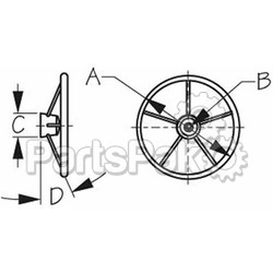 Sea Dog 230212; Ss12 Inch Steering Wheel-5 Spoke; LNS-354-230212