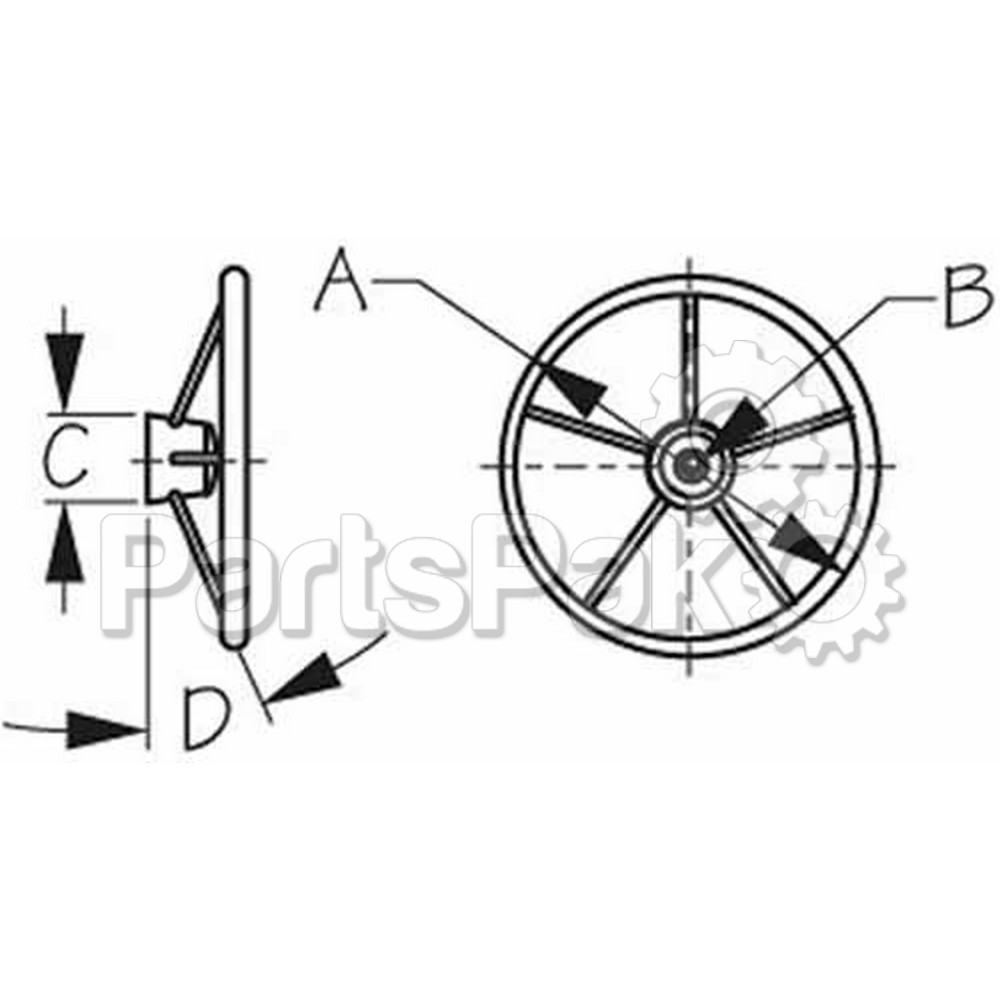 Sea Dog 230212; Ss12 Inch Steering Wheel-5 Spoke