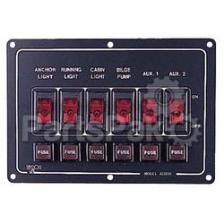 Sea Dog 4222101; Switch Panel-Horizontal 6 Alum