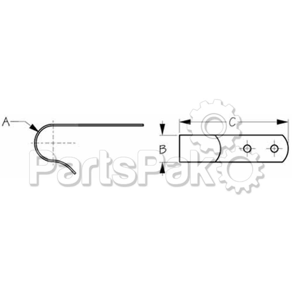 Sea Dog 4911301; Boat Hook Holder Stainless Steel 1 Pair/Card