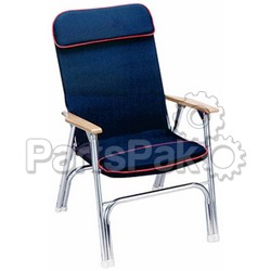 SeaChoice 78511; Padded Deck Chair W/Red Piping
