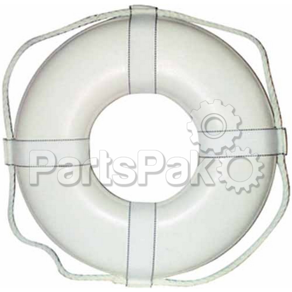 CAL JUNE JIM-BUOY GW20; 20 White Ring Buoy With Straps