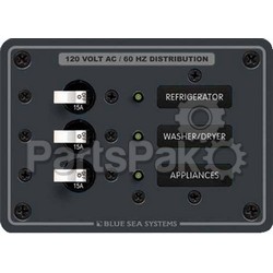 Blue Sea Systems 8058; Panel 120Vac 3 Circuit Breake
