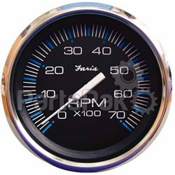 Faria 33718; Ches Stainless Steel Black Tach 7000Rpm O/