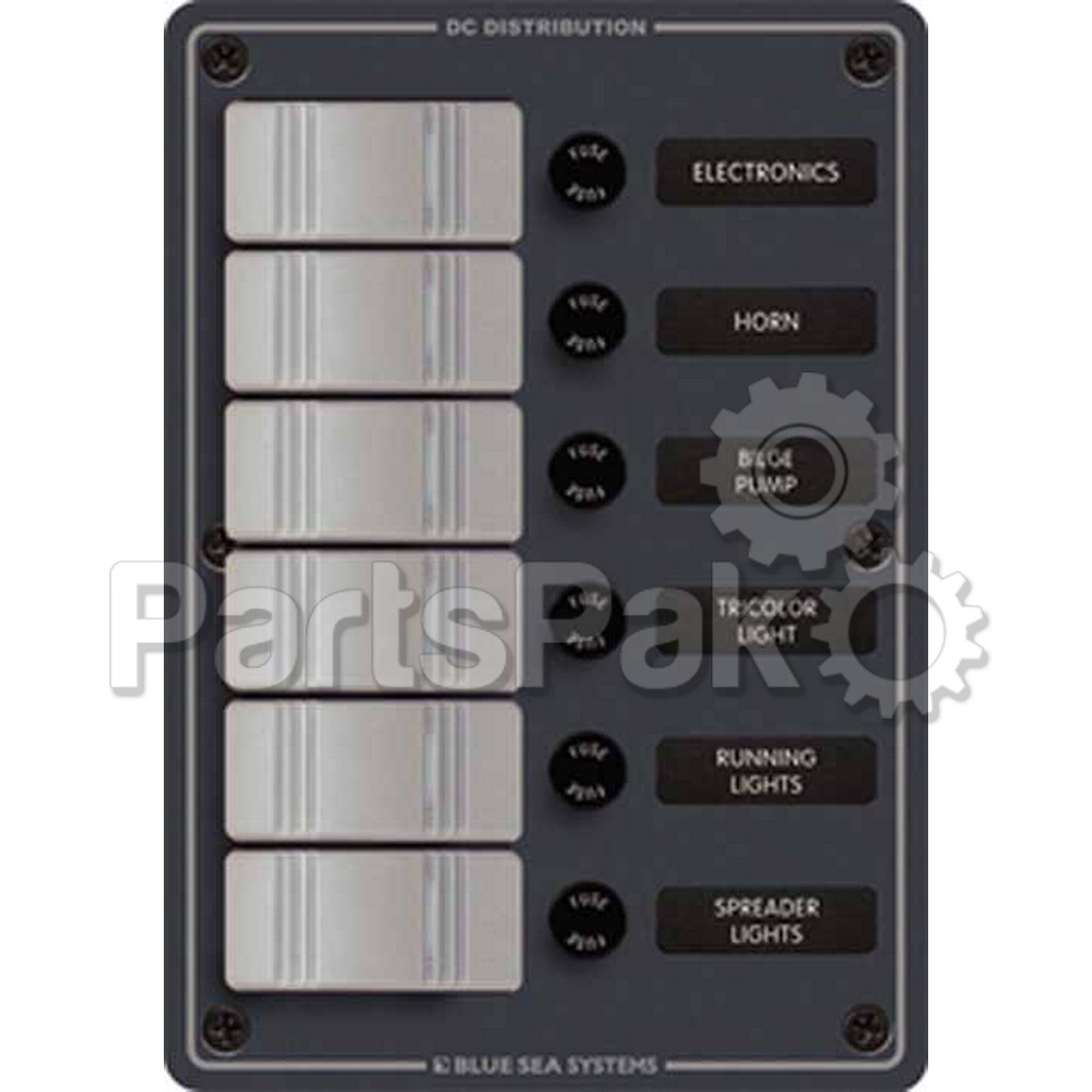 Blue Sea Systems 8053; Panel DC 6 Position Waterproof
