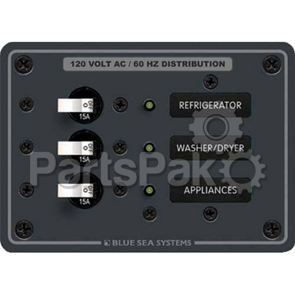 Blue Sea Systems 8058; Panel 120Vac 3 Circuit Breake