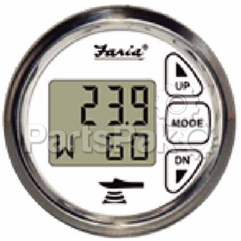 Faria 13852; Ches Stainless Steel White Style Depth Sounder