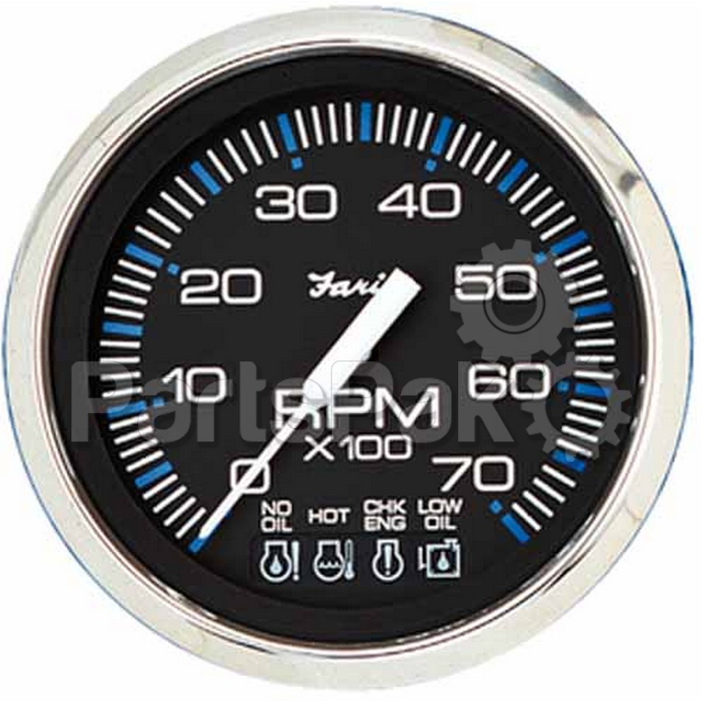 Faria 33750; Ches Stainless Steel Black Tach Fits OMC System