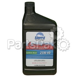 Sierra 18-9440-8; 25W40 4 Stroke Synthetic Blend Outboard Motor Oil (1 liter)