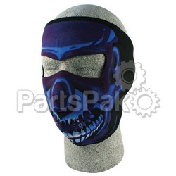 Zan WNFM024; Full Face Mask Blue Chrome Skull; 2-WPS-26-4583