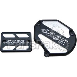 Modquad TSET1-RBLK; Throttle & Brake Cover Set Black Logo Raptor; 2-WPS-28-41258