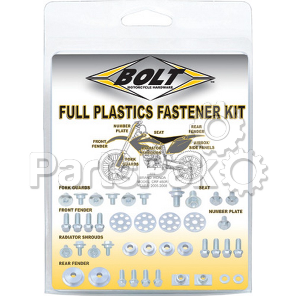 Bolt KTM-0810EXC; Full Plastics Fastener Kit Fits KTM