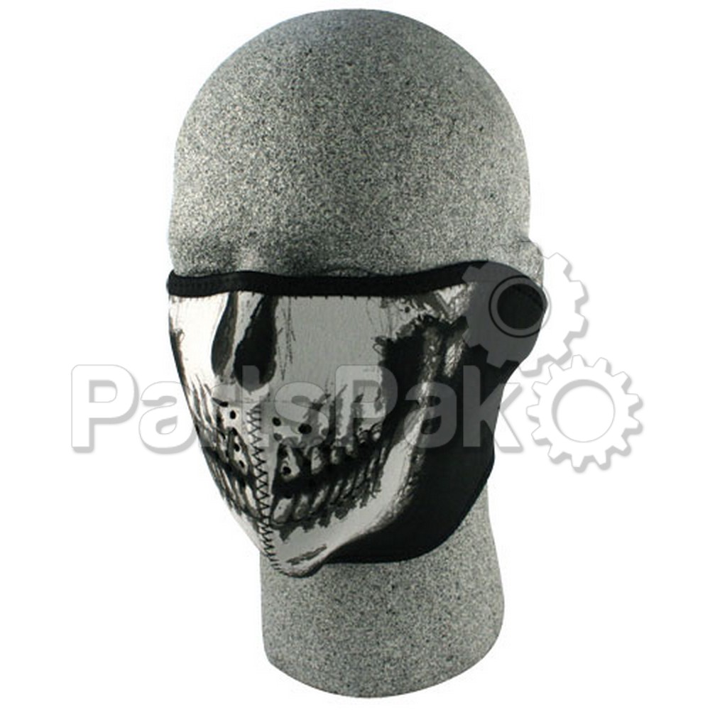 Zan WNFM002HG; Half Face Mask Glow-In-The-Dark Skull