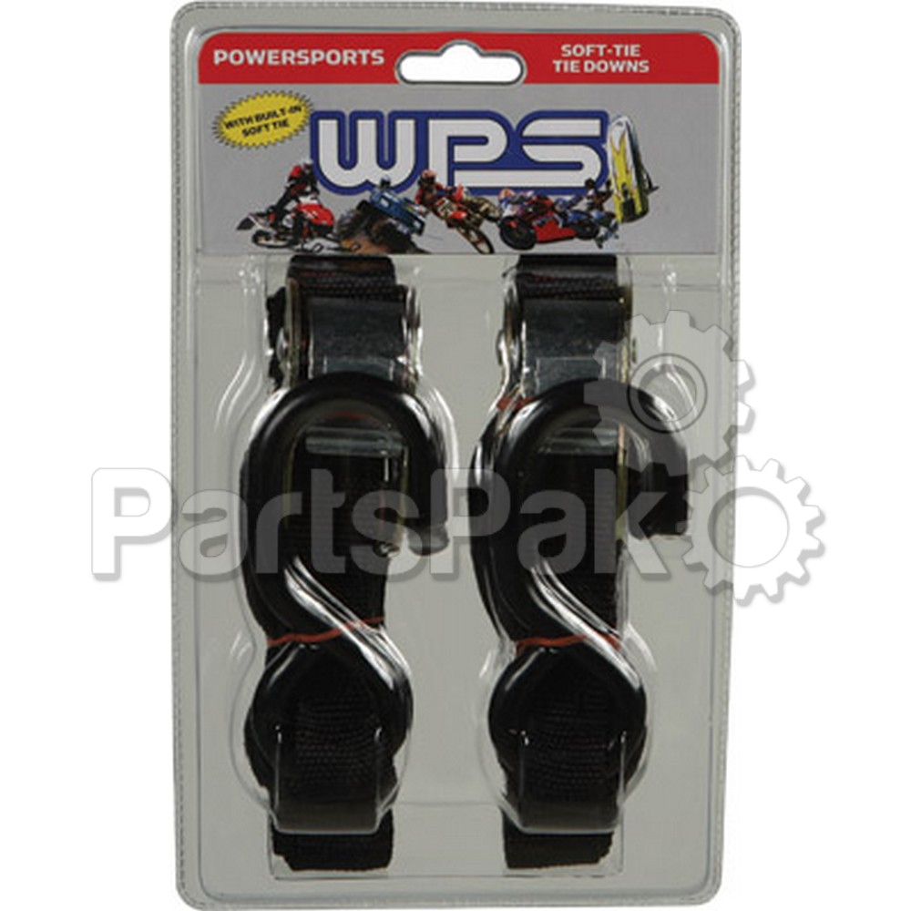 WPS - Western Power Sports 21262 SOFT; 1-inch Tie-Down Black W / Soft Tie 2-Pack