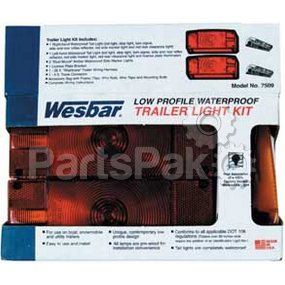 Wesbar 7509; Deluxe Trailer Light & Wiring Kit 2-7/8-inchX8-inchX2-5/8-inch