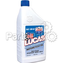 Lucas 10767; High Performance Oil 10W-40 Qt (Sold Individually)