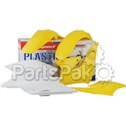 Polisport 90208; Plastic Body Kit Yellow / White; 2-WPS-64-90208