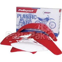 Polisport 90142; Plastic Body Kit Red With White; 2-WPS-64-90142