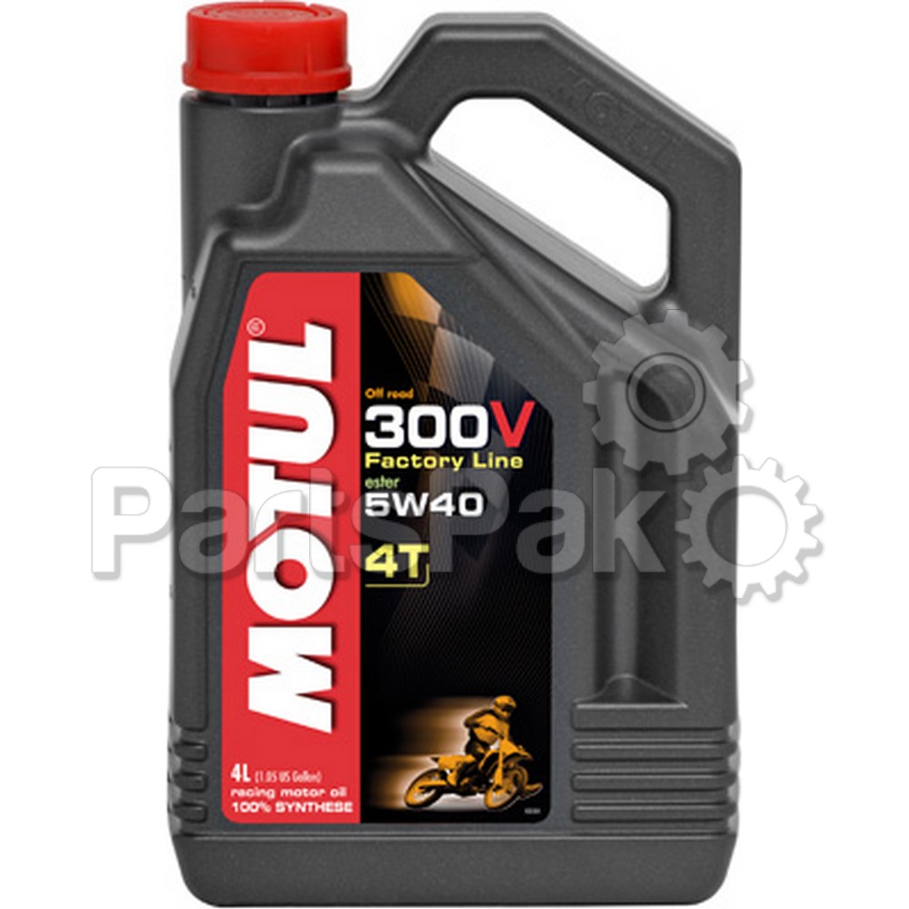 Motul 102708; 300V Offroad 4T Competition Synthetic Oil 5W-40 4-Liter