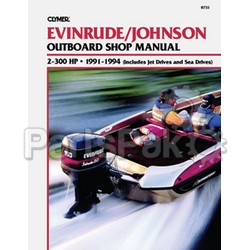 Clymer Manuals B736; Fits Johnson Evinrude Outboard 48-235 Hp 1973-1990 Service Repair Manual