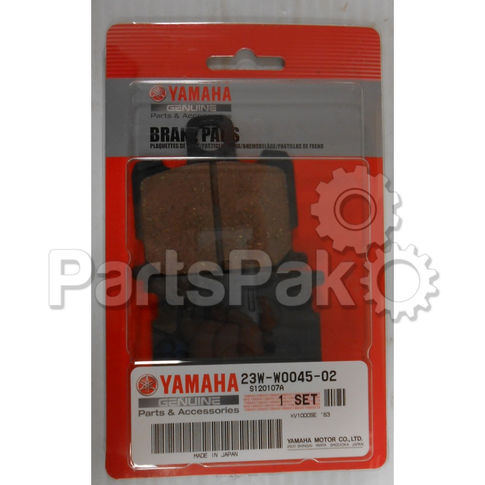 Yamaha 23W-W0045-02-00 Brake Pad Kit; 23WW00450200