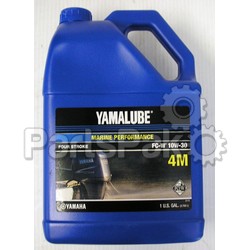 Yamaha LUB-10W30-FC-04 Engine Oil, Yamalube 4-stroke Outboard Motor Marine 10W30 4M NMMA FCW (Low Phosphorous) Gallon (Individual Bottle); LUB10W30FC04