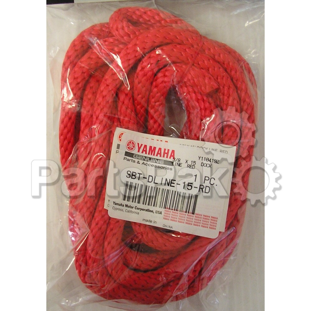 Yamaha MWV-DLINE-15-RD 15' Dock Line Red Double-braided 3/8"; New # MWV-DLDE3-15-RD