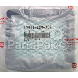Honda 17211-ZS9-A02 Element, Air Cleaner; 17211ZS9A02