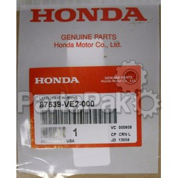 Honda 87539-VE2-000 Label, Heat Warning; 87539VE2000