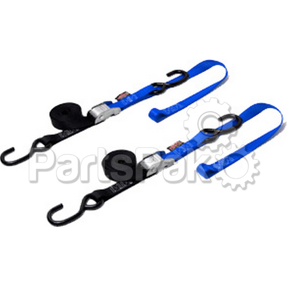 Powertye 23623; Cam Buckle Soft-Tye Tie-Downs Black / Blue 1-inch X6'