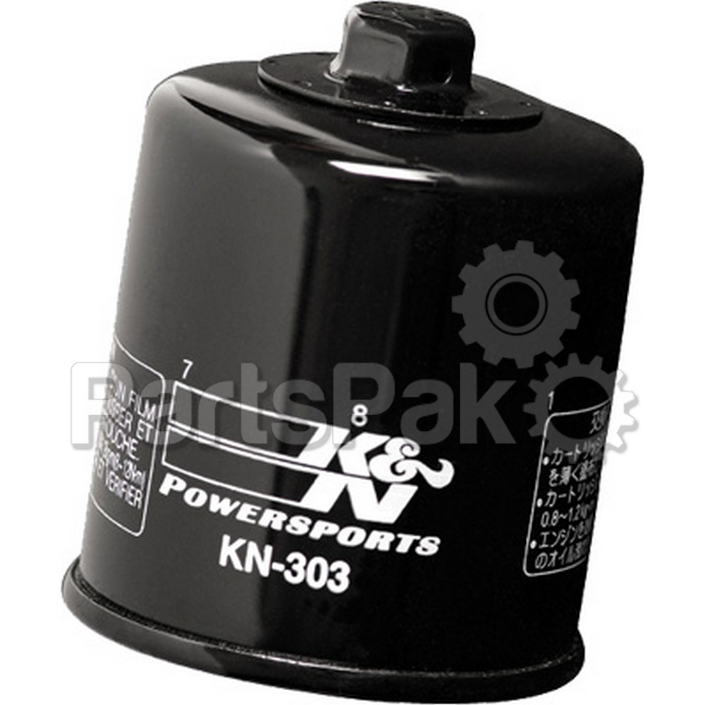 K&N KN-303; Oil Filter (Black) KN303 Fits Kawasaki / Fits Polaris / Fits Yamaha / Ho Atv / Motorcycle