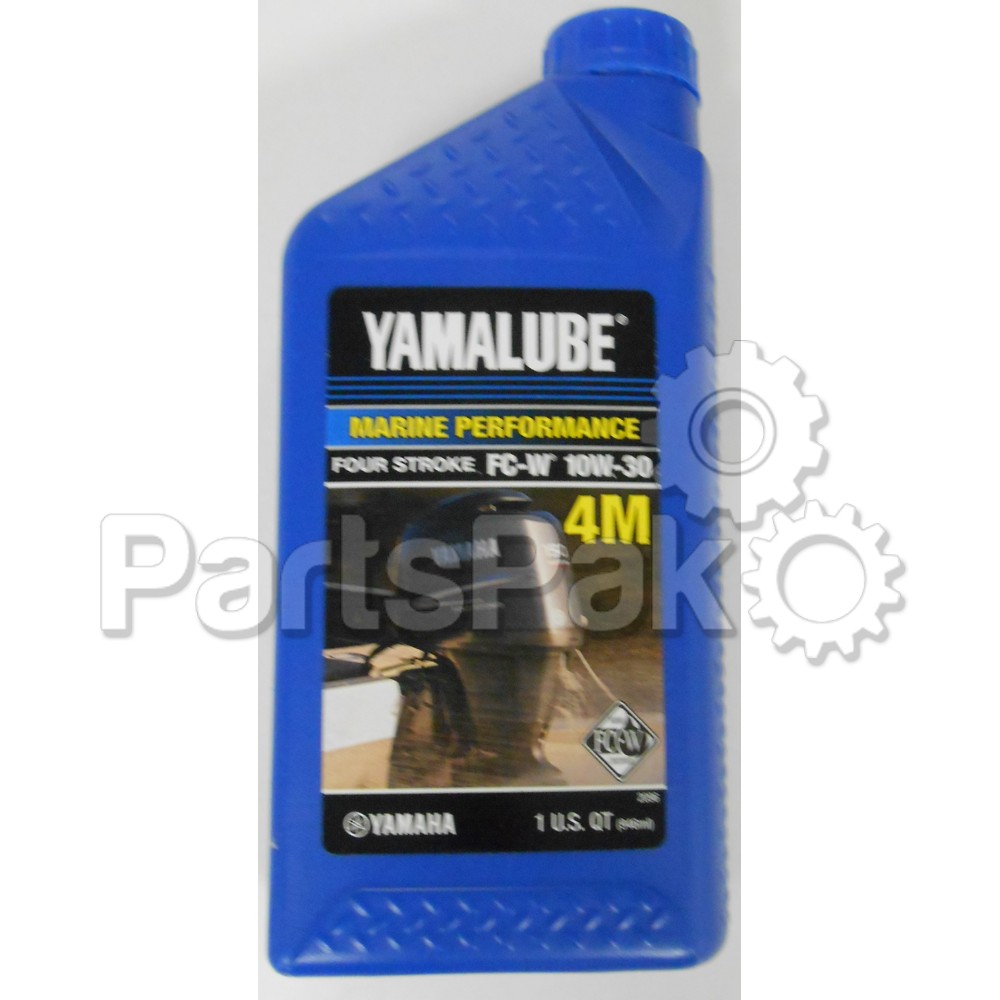 Yamaha LUB-10W30-FC-12 Engine Oil, Yamalube 4-stroke Outboard Motor Marine 10W30 NMMA FCW (Low Phosphorous) Quart (Individual Bottle); LUB10W30FC12
