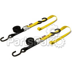 Powertye 23628; Cam Buckle Soft-Tye Tie-Downs Black / Yellow 1-inch X6'; 2-WPS-29-1102