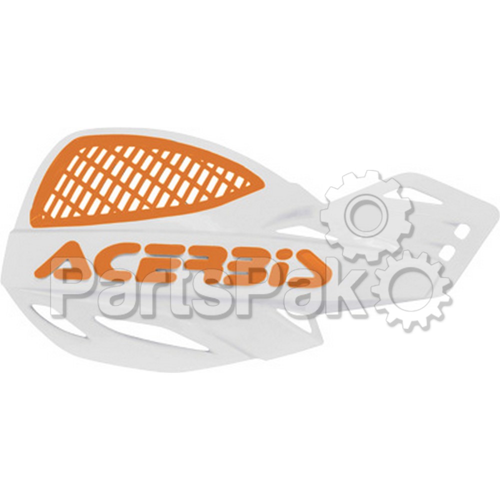 Acerbis 2072671088; Vented Uniko Handguards (White / Orange)