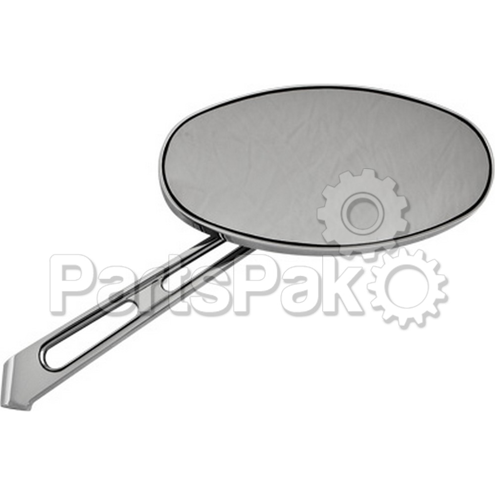 Harddrive 60-0036SSL; Smooth Oval Mirror Chrome Left 6-inch