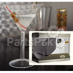 Camco 43901; Martini Glass 10 Oz, 2Pk