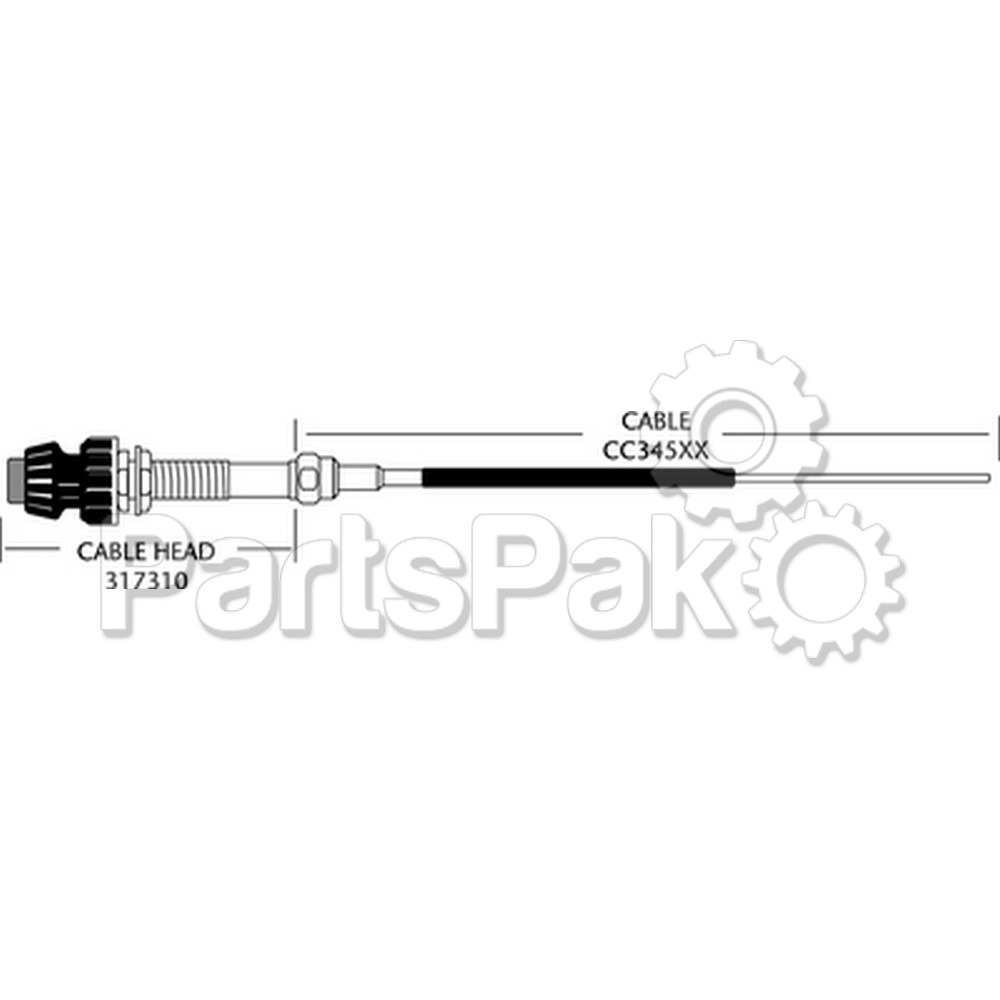 SeaStar Solutions (Teleflex) CC34510; 33Lv Control Cable No Hub 10 ft-Throttle Shift