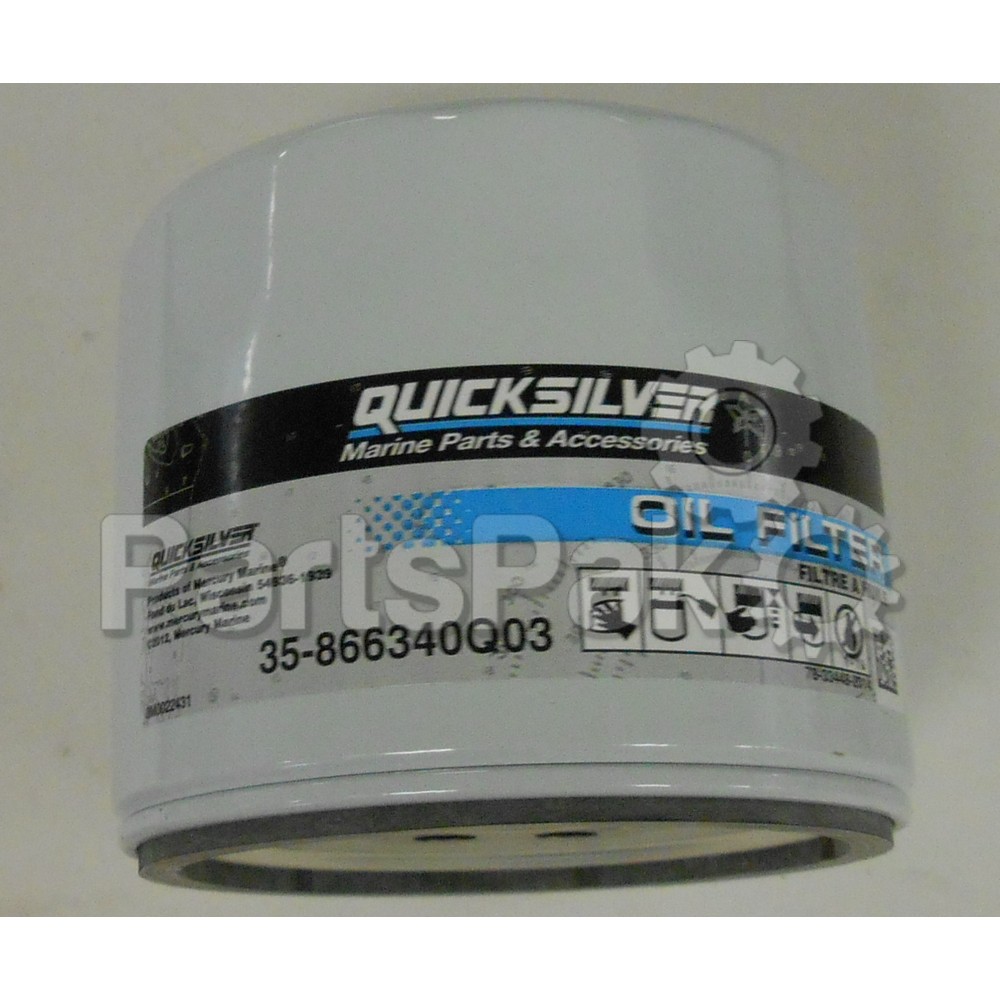 Quicksilver 35-866340Q03; W9 Oil Filter - Gm- Replaces Mercury / Mercruiser