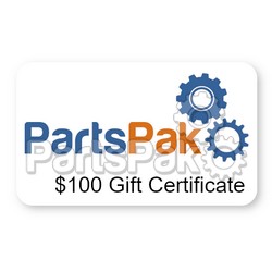 PartsPak Gift Certificate 100; PartsPak.com Gift Certificate $100