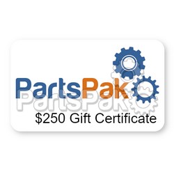PartsPak Gift Certificate 250; PartsPak.com Gift Certificate $250; GWS-GiftCertificate250