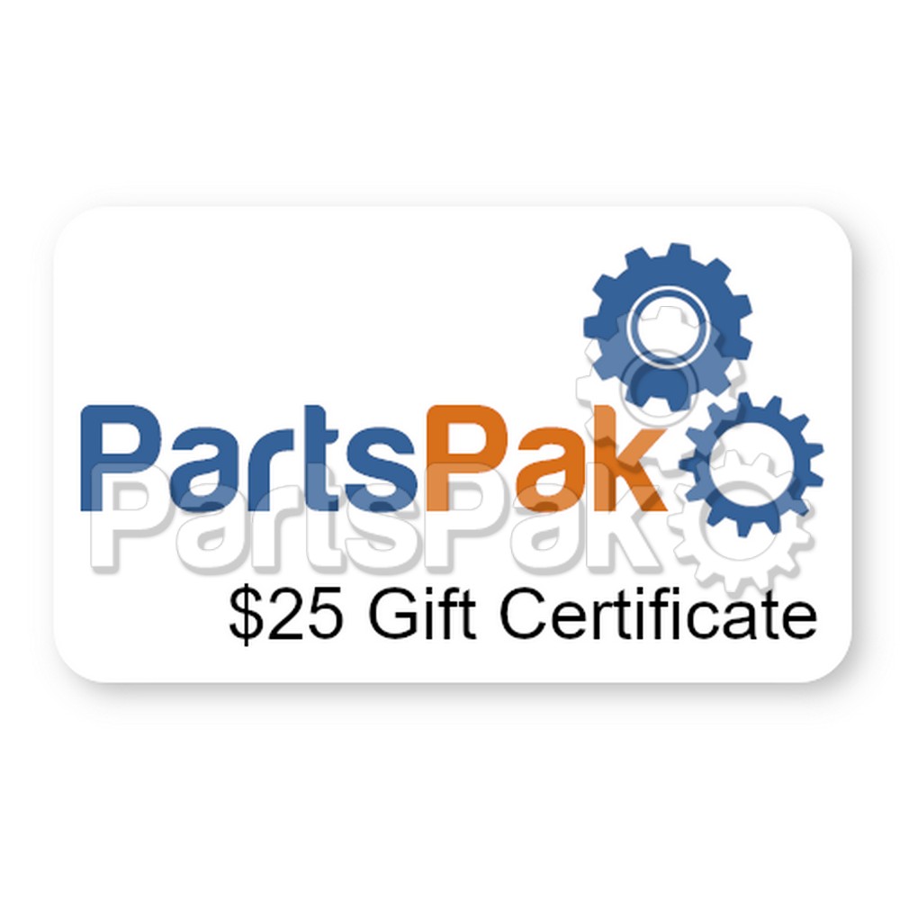 PartsPak Gift Certificate 25; PartsPak.com Gift Certificate $25