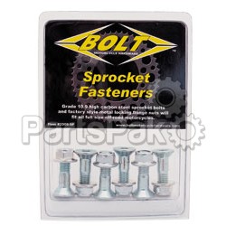 Bolt 2008-HS.S; Sprocket Fasteners Silver 6-Pack