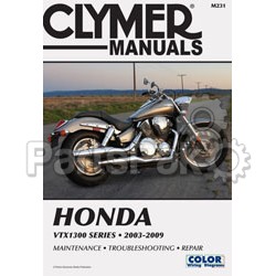 Clymer Manuals M231; Fits Honda Vtx 1300 Motorcycle Repair Service Manual; 2-WPS-27-M231