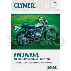 Clymer Manuals M315; Fits Honda 100-350Cc Motorcycle Repair Service Manual; 2-WPS-27-M315