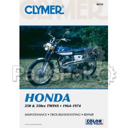 Clymer Manuals M322; Fits Honda 250-350Cc Twin Motorcycle Repair Service Manual; 2-WPS-27-M322